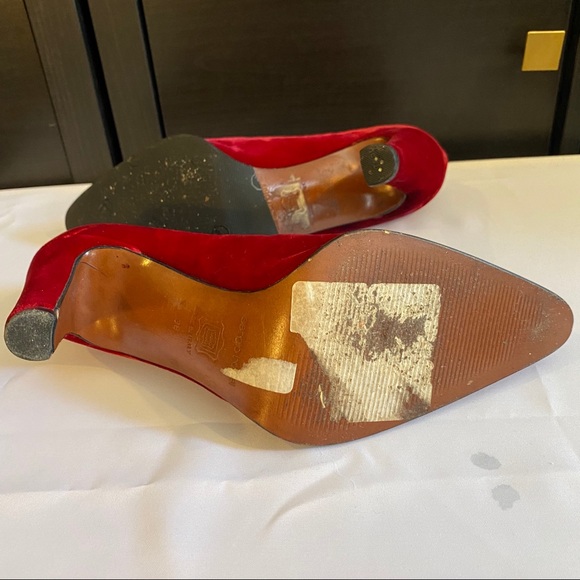 SERGIO ROSSI vintage red velvet heels - Picture 12 of 12
